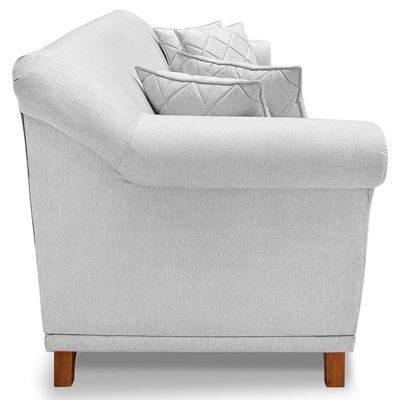 Sofa 2 Lugares Retro Polo 180cm Com Almofada Linho Grigio Ezz Grigio