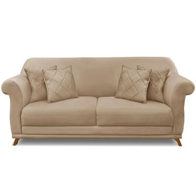 Sofa 2 Lugares Retro Polo 180cm Com Almofada Suede 1101 Ezz 1101