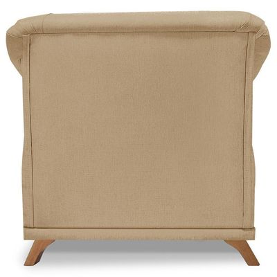 Poltrona Decorativa Retro Polo Com Almofada Linho Dourado Ezz Dourado