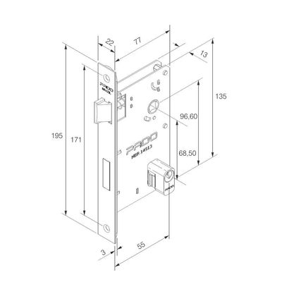 Fechadura Externa Retro Maq 55 Pado Escovado