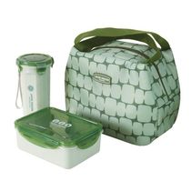 Conjunto Kit Fitness De 3 Peças E Porta Talheres Portátil Cor Verde