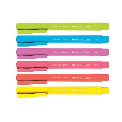 Caneta Fine Pen Colors Tropical Faber-castell 6 Cores