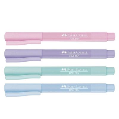 Caneta Fine Pen 4 Cores Tons Pastéis Faber-castell
