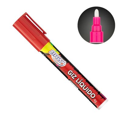 Caixa Caneta Giz Líquido 6mm 4g Evoke Com 12 Unidades Brw Vermelho