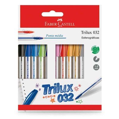 Caneta Esferográfica Trilux Com 10 Cores 5 Unidades Faber-castell