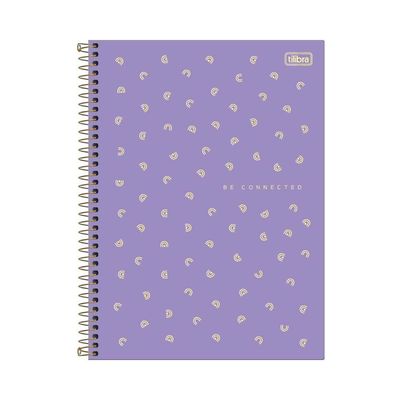 Caderno Espiral Capa Plástica 1 Matéria - 80 Folhas - Connect Neon Feminino - Tilibra