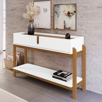 Aparador 2 Gavetas 50524 130cm Branco Cedro Dcasa Branco Cedro