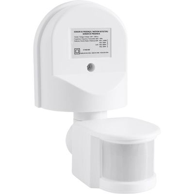 Sensor De Presença 360° Articulado Para área Semi Aberta Tramontina Bivolt Com Fotocélula Branco