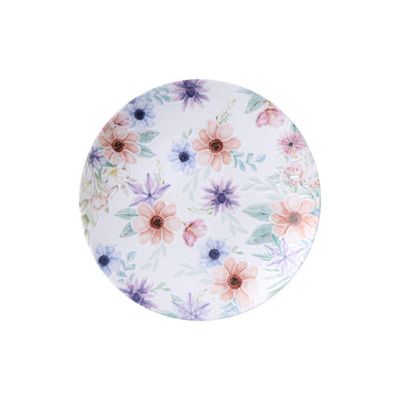 Prato Sobremesa Tramontina Floratta Em Porcelana Decorada 21 Cm