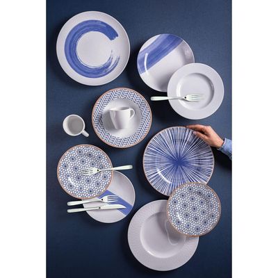 Prato Sobremesa Tramontina Abstratta Em Porcelana Decorada 21 Cm
