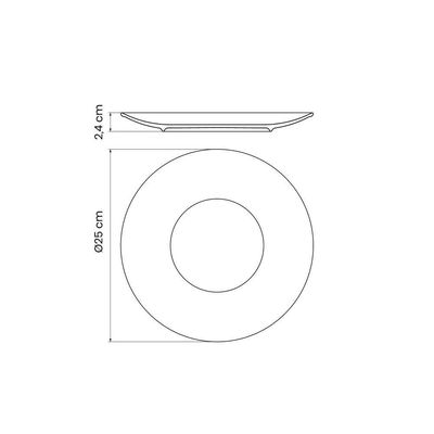 Prato Raso Tramontina Itaúnas Em Porcelana Decorada 25 Cm