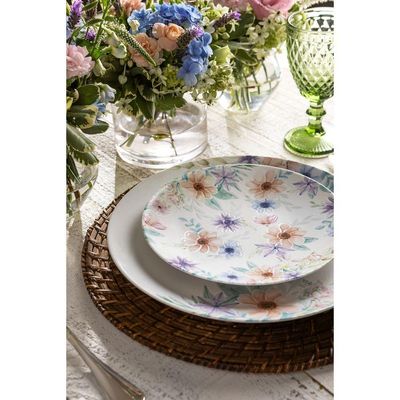 Prato Raso Tramontina Floratta Em Porcelana Decorada 28 Cm