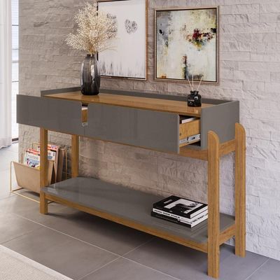 Aparador 2 Gavetas 50524 130cm Cinza Perola Cedro Dcasa Cinza Perola Cedro