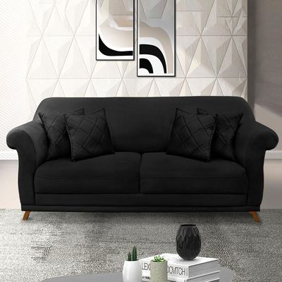 Sofa 3 Lugares Retro Polo 200cm Com Almofada Suede 1105 Ezz 1105