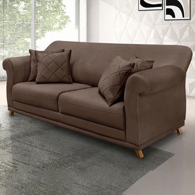 Sofa 3 Lugares Retro Polo 200cm Com Almofada Veludo 2231 Ezz 2231