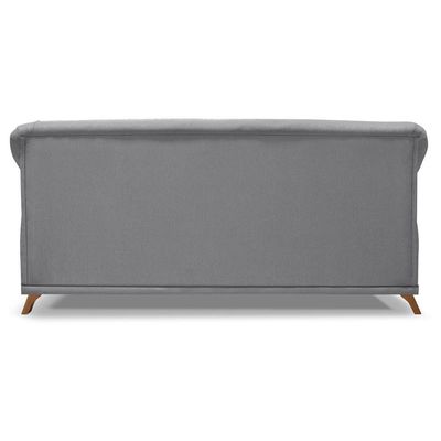 Sofa 3 Lugares Retro Polo 200cm Com Almofada Linho Cinza Ezz Cinza