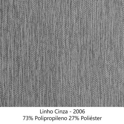 Sofa 3 Lugares Retro Polo 200cm Com Almofada Linho Cinza Ezz Cinza