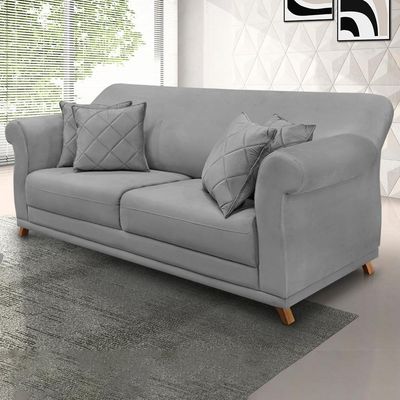 Sofa 2 Lugares Retro Polo 180cm Com Almofada Veludo 2938 Ezz 2938