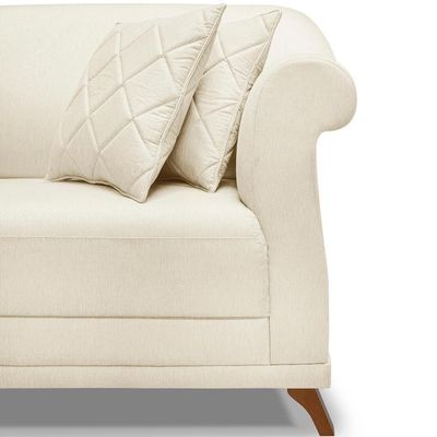 Sofa 2 Lugares Retro Polo 160cm Com Almofada Linho Natural Ezz Natural