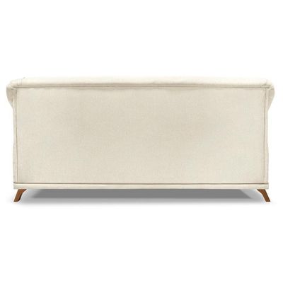 Sofa 2 Lugares Retro Polo 160cm Com Almofada Linho Natural Ezz Natural