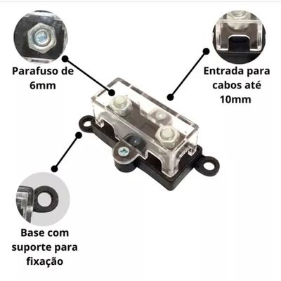 Porta Fusivel Base Som Automotivo Potencia Tipo MIDI
