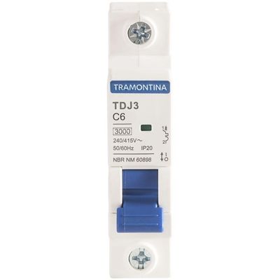 Minidisjuntor Tdj3ka 1 P 6 A Curva C Tramontina