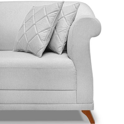 Sofa 3 Lugares Retro Polo 200cm Com Almofada Linho Grigio Ezz Grigio