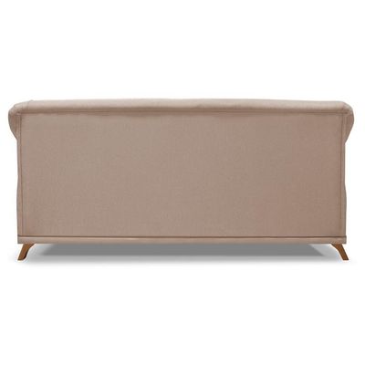 Sofa 2 Lugares Retro Polo 180cm Com Almofada Linho Areia Ezz Areia