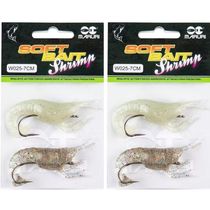 Kit 2 Cartela Isca Soft Maruri Camarão W025 7cm - 4pçs