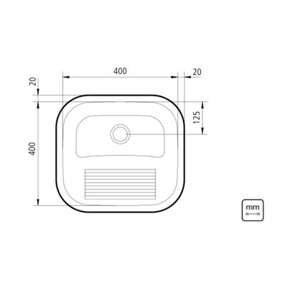 Tanque de Encaixe Tramontina Hera em Aço Inox Polido 40x40 cm