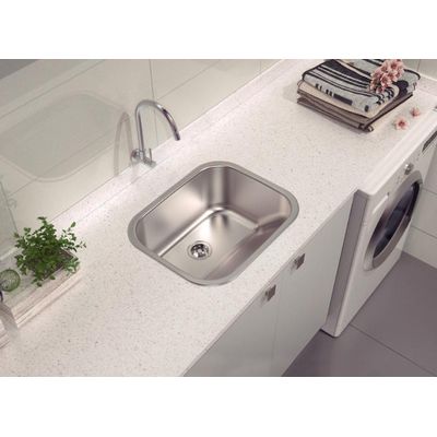 Tanque de Encaixe Tramontina Hera em Aço Inox Acetinado 50x40 cm