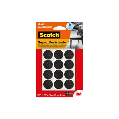 Feltro 3M Anti-Risco Redondo Preto B M 12Pcs Blister