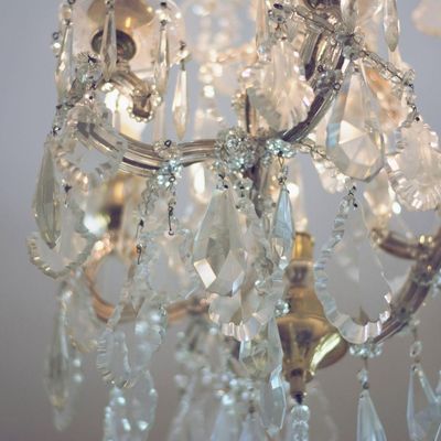 Lustre Glam Maria Tereza Transparente 6 Braços E14 Taschibra