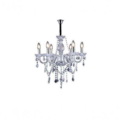 Lustre Glam Maria Tereza Transparente 6 Braços E14 Taschibra