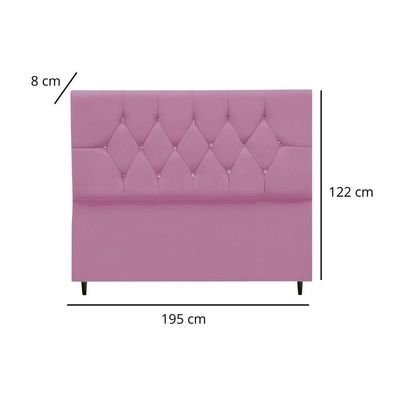 Cabeceira Para Cama Box Estofada King 195 Cm Suede Madri rosa