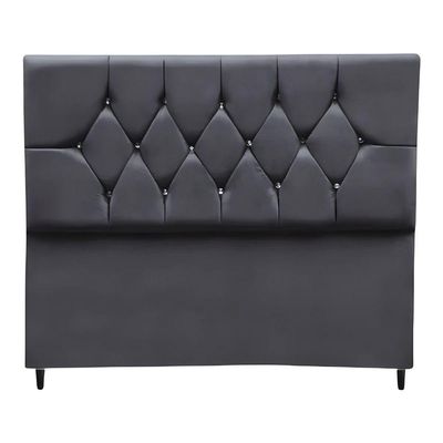 Cabeceira Estofada Cama Box King 195 Cm Suede Nina cinza Escuro