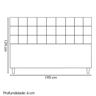 Cabeceira Decorativa Florem Para Cama De King 195 Cm Bege Suede