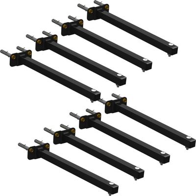 08 Suportes Refletor Base Reta Braço 40 Cm 8 Cjts - Preto