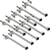 10 Suportes Refletor Base Reta Braço 20 Cm 10 Cjts - Branco