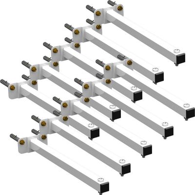 10 Suportes Refletor Base Reta Braço 20 Cm 10 Cjts - Branco