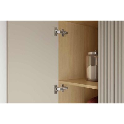 Armário Aéreo p/ Cozinha Simone Mendes c/ 1 Porta Basculante 80cm Carvalho/Cinza - Nesher