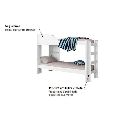 Colchão Pérola Polar (2un) + Beliche Indy Branco