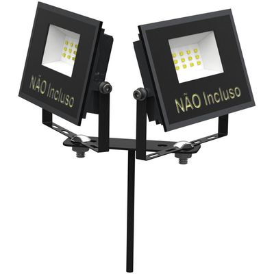 Suporte Estaca Chão Refletor - Preto