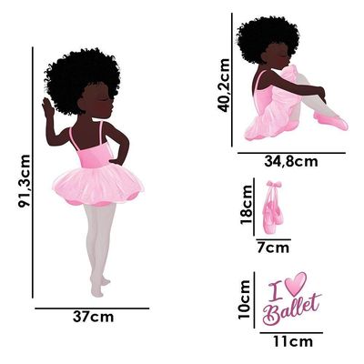 Adesivo De Parede Bailarina Love Ballet Titulos Modelo 2