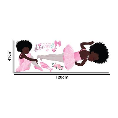 Adesivo De Parede Bailarina Love Ballet Titulos Modelo 2