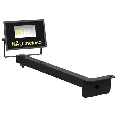 Suporte Refletor Fachada Banner Braço 30 Cm Preto