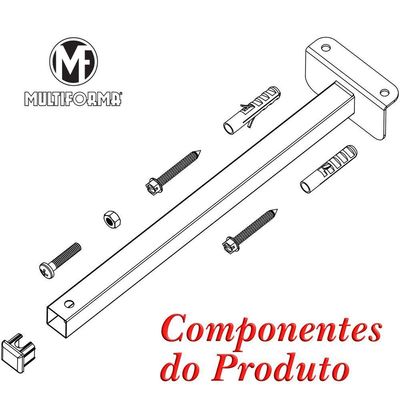 08 Suportes Refletor Fachada Banner Braço 20cm 08 Cj - Branco