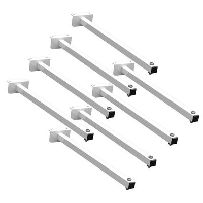 08 Suportes Refletor Fachada Banner Braço 20cm 08 Cj - Branco