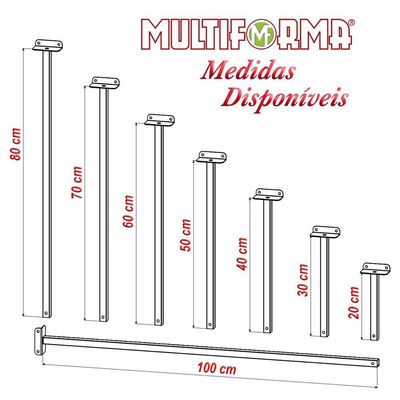 08 Suportes Refletor Fachada Banner Braço 20cm 08 Cj - Branco