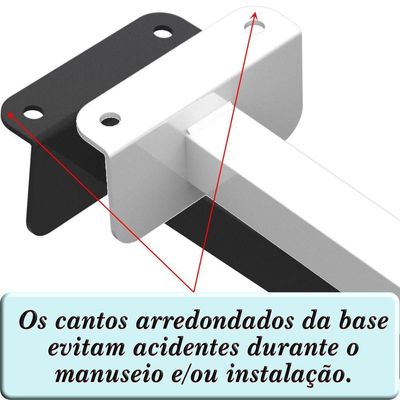 08 Suportes Refletor Fachada Banner Braço 20cm 08 Cj - Branco